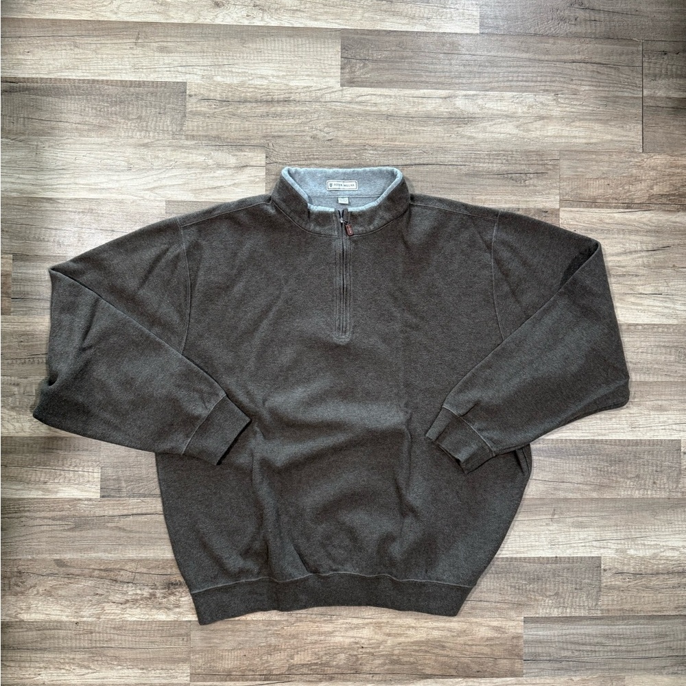Peter Millar Men's Quarter-Zip Sweater in Dark Brown
